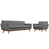 Engage Expectation Gray Armchair and Sofa (Set of 2) - Ornate Home