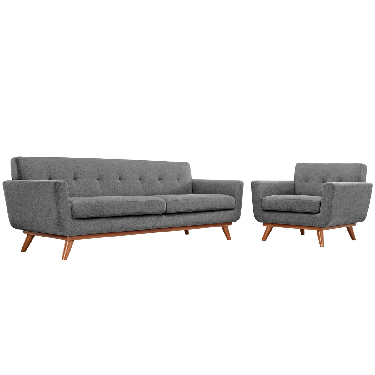 Engage Expectation Gray Armchair and Sofa (Set of 2) - Ornate Home