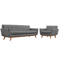 Engage Expectation Gray Armchair and Sofa (Set of 2) - Ornate Home