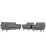 Engage Expectation Gray Armchairs and Loveseat (Set of 3) - Ornate Home