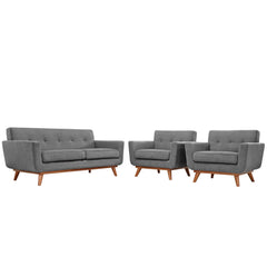 Engage Expectation Gray Armchairs and Loveseat (Set of 3) - Ornate Home