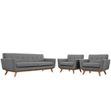 Engage Expectation Gray Armchairs and Sofa (Set of 3) - Ornate Home