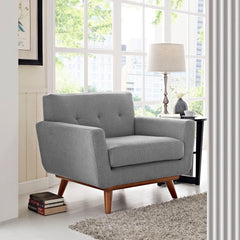 Engage Expectation Gray Upholstered Fabric Armchair - Ornate Home