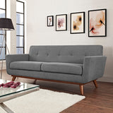 Engage Expectation Gray Upholstered Fabric Loveseat - Ornate Home