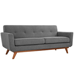 Engage Expectation Gray Upholstered Fabric Loveseat - Ornate Home