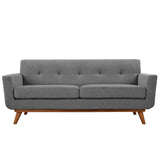 Engage Expectation Gray Upholstered Fabric Loveseat - Ornate Home