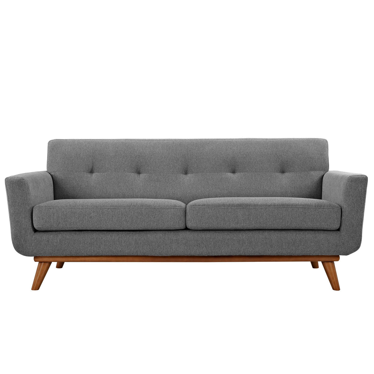 Engage Expectation Gray Upholstered Fabric Loveseat - Ornate Home