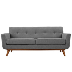 Engage Expectation Gray Upholstered Fabric Loveseat - Ornate Home