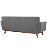 Engage Expectation Gray Upholstered Fabric Loveseat - Ornate Home