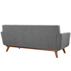 Engage Expectation Gray Upholstered Fabric Loveseat - Ornate Home
