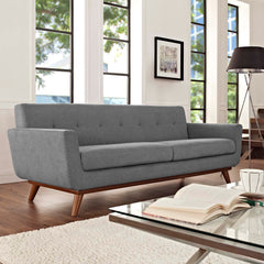 Engage Expectation Gray Upholstered Fabric Sofa - Ornate Home
