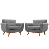 Engage Expectation Gray Wood Armchair (Set of 2) - Ornate Home