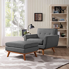 Engage Gray 2 Piece Armchair and Ottoman - Ornate Home