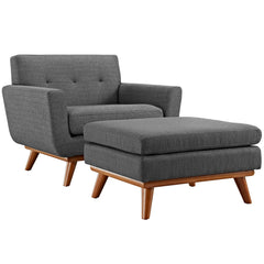 Engage Gray 2 Piece Armchair and Ottoman - Ornate Home
