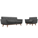 Engage Gray Armchair and Loveseat (Set of 2) - Ornate Home