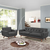 Engage Gray Armchair and Sofa (Set of 2) - Ornate Home