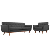 Engage Gray Armchair and Sofa (Set of 2) - Ornate Home