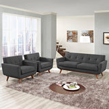 Engage Gray Armchairs and Loveseat (Set of 3) - Ornate Home