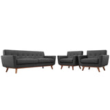 Engage Gray Armchairs and Sofa (Set of 3) - Ornate Home