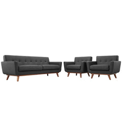 Engage Gray Armchairs and Sofa (Set of 3) - Ornate Home