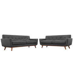 Engage Gray Loveseat and Sofa (Set of 2) - Ornate Home