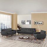Engage Gray Sofa Loveseat and Armchair (Set of 3) - Ornate Home