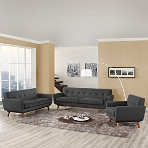 Engage Gray Sofa Loveseat and Armchair (Set of 3) - Ornate Home