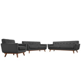 Engage Gray Sofa Loveseat and Armchair (Set of 3) - Ornate Home