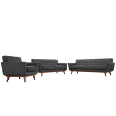 Engage Gray Sofa Loveseat and Armchair (Set of 3) - Ornate Home