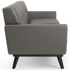 Engage Gray Top-Grain Leather Living Room Lounge Sofa - Ornate Home