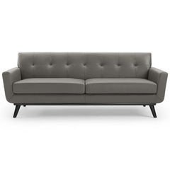 Engage Gray Top-Grain Leather Living Room Lounge Sofa - Ornate Home