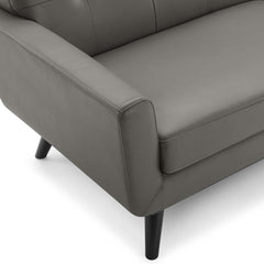 Engage Gray Top-Grain Leather Living Room Lounge Sofa - Ornate Home