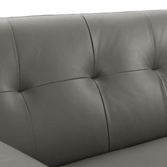Engage Gray Top-Grain Leather Living Room Lounge Sofa - Ornate Home