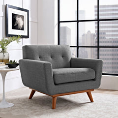 Engage Gray Upholstered Fabric Armchair - Ornate Home