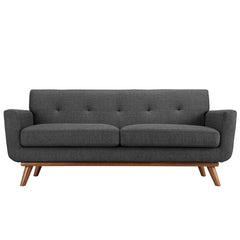 Engage Gray Upholstered Fabric Loveseat - Ornate Home