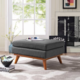Engage Gray Upholstered Fabric Ottoman - Ornate Home