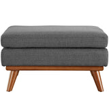 Engage Gray Upholstered Fabric Ottoman - Ornate Home