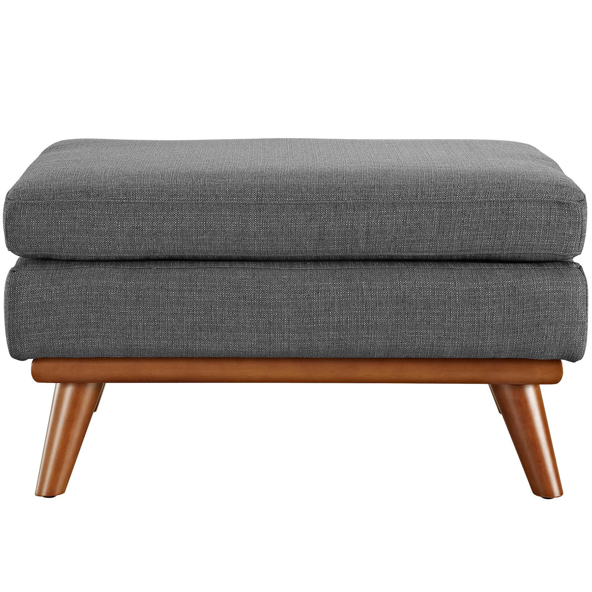 Engage Gray Upholstered Fabric Ottoman - Ornate Home