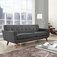 Engage Gray Upholstered Fabric Sofa - Ornate Home