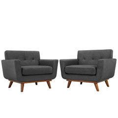 Engage Gray Wood Armchair (Set of 2) - Ornate Home