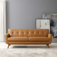 Engage Tan Top-Grain Leather Living Room Lounge Sofa - Ornate Home