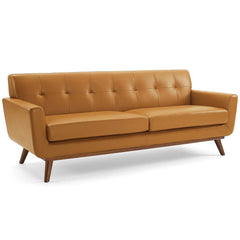 Engage Tan Top-Grain Leather Living Room Lounge Sofa - Ornate Home