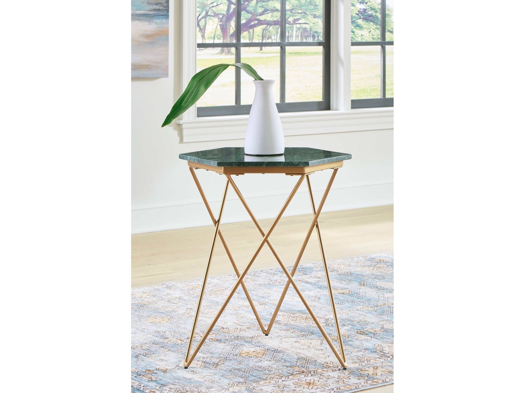 Engelton Green & Gold Accent Table (Online Special Price) - Ornate Home