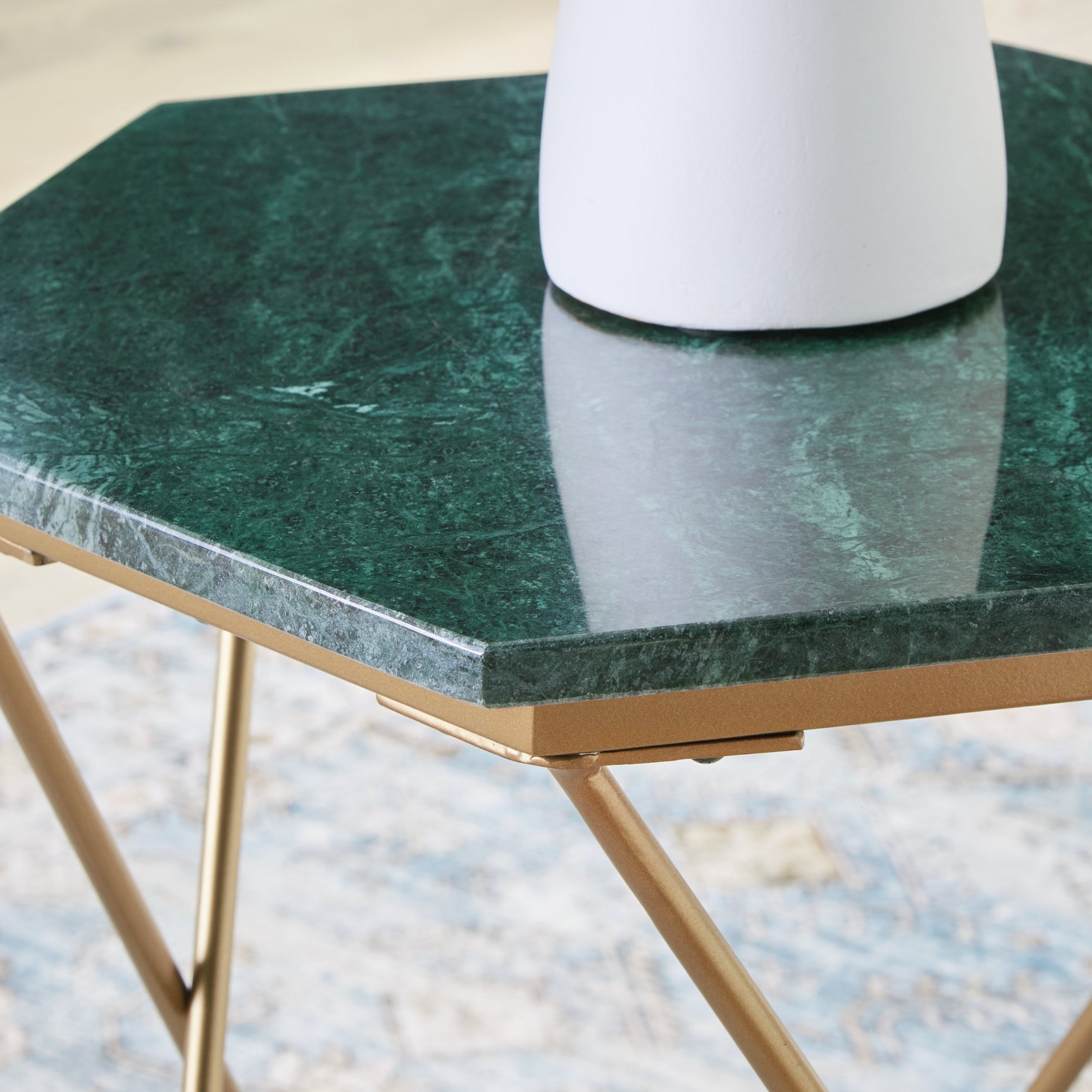 Engelton Green & Gold Accent Table - Ornate Home