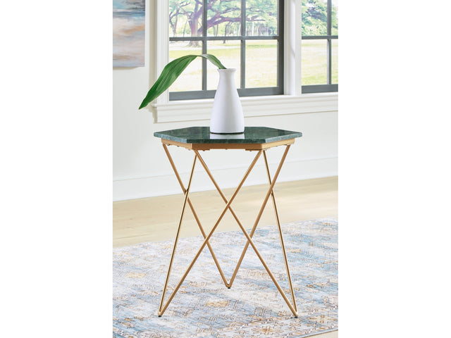 Engelton Green & Gold Accent Table - Ornate Home