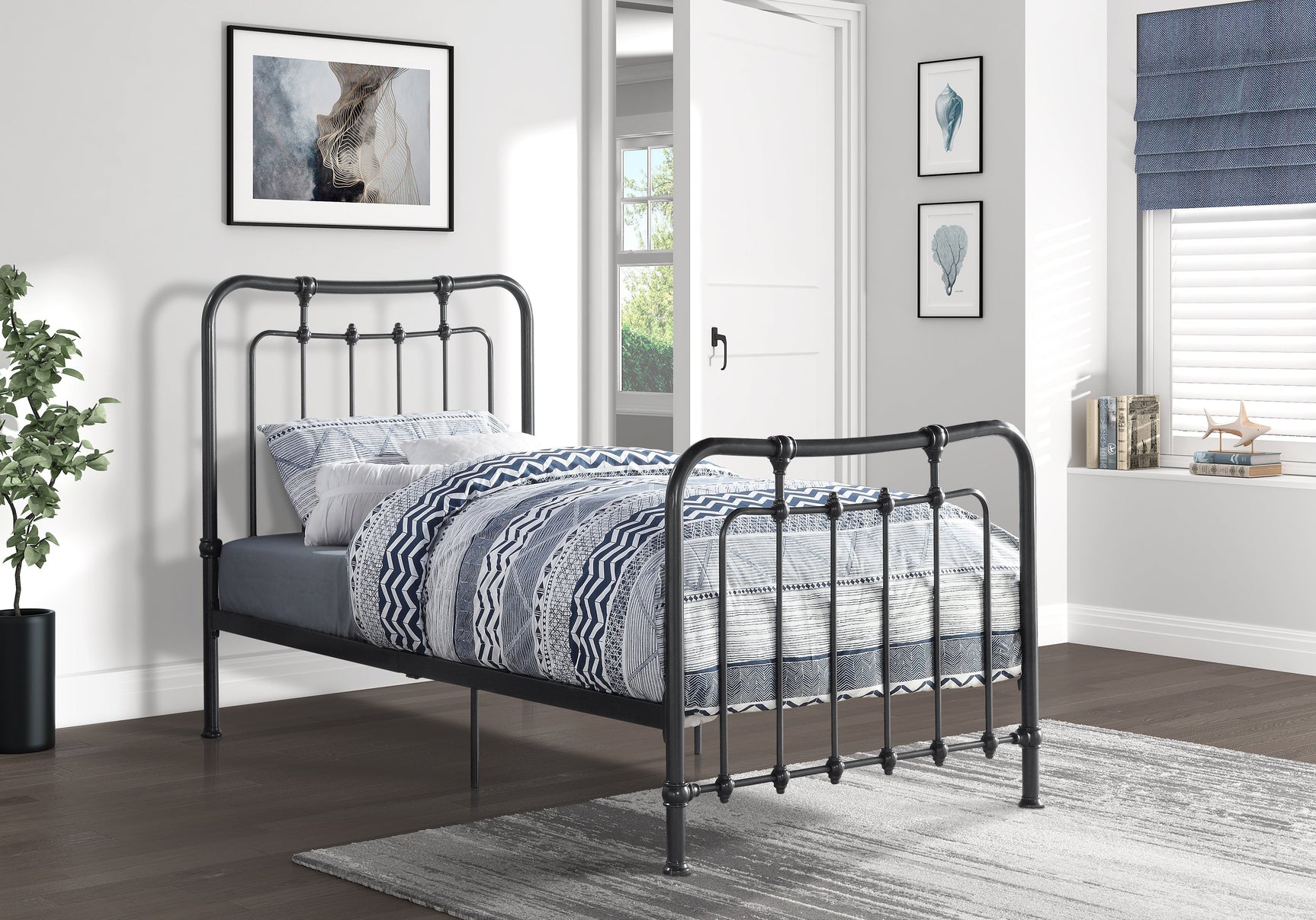Engleside Gunmetal Twin Platform Bed - Ornate Home