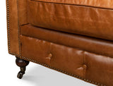 English Club Brown Tufted Sofa - Ornate Home