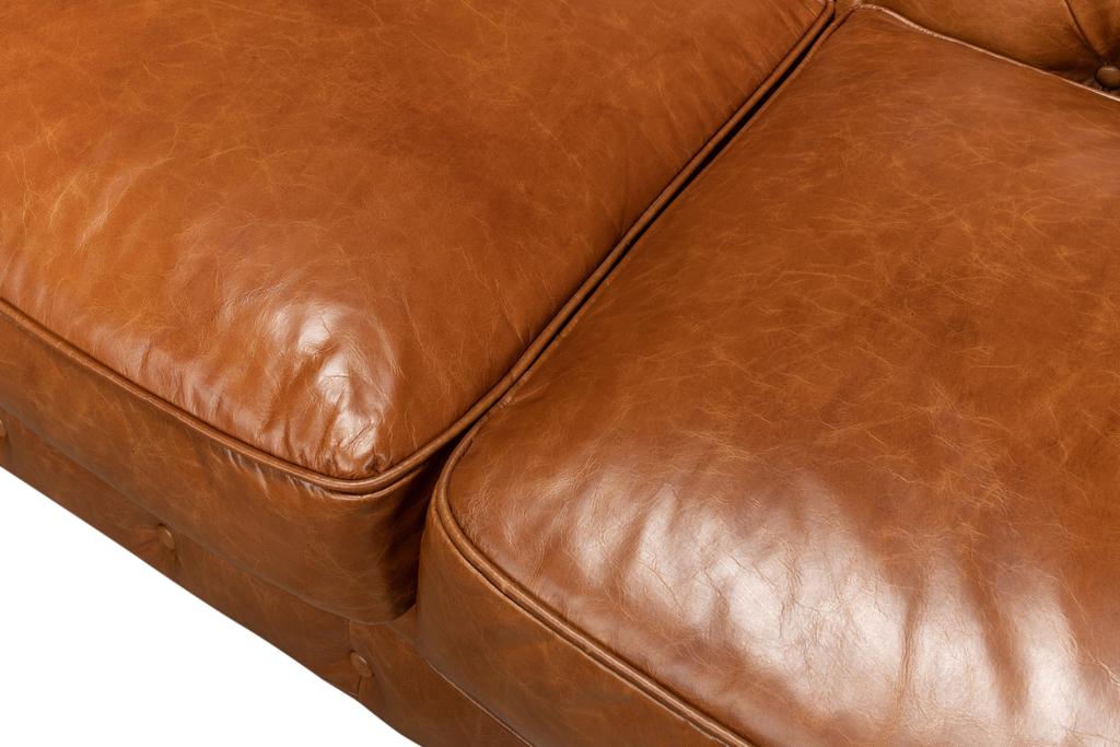 English Club Brown Tufted Sofa - Ornate Home