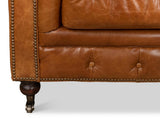 English Club Brown Tufted Sofa - Ornate Home