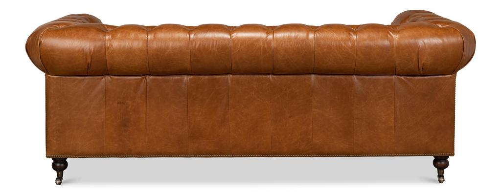 English Club Brown Tufted Sofa - Ornate Home